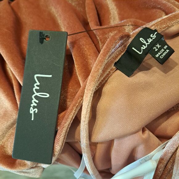 Lulus Whimsical Romance Mauve Velvet Faux-Wrap Maxi Dress Plus Size 2X New NWT - Picture 13 of 15